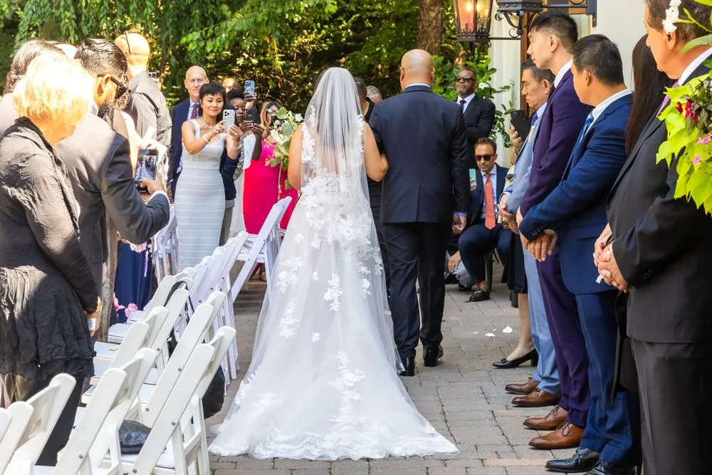 Wedding ceremony aisle moment in an elegant venue — Maximus Visions wedding photography, New Jersey & New York City