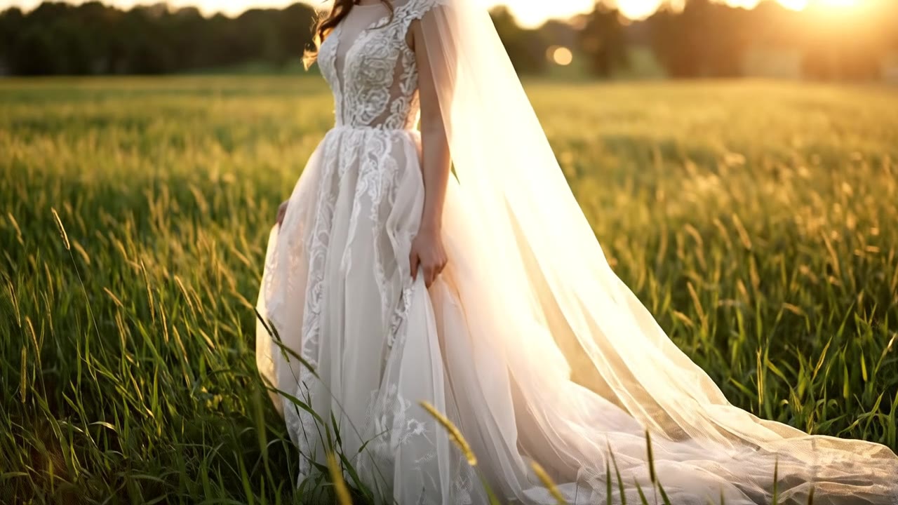 Bride walking toward the camera at golden hour — Maximus Visions wedding films